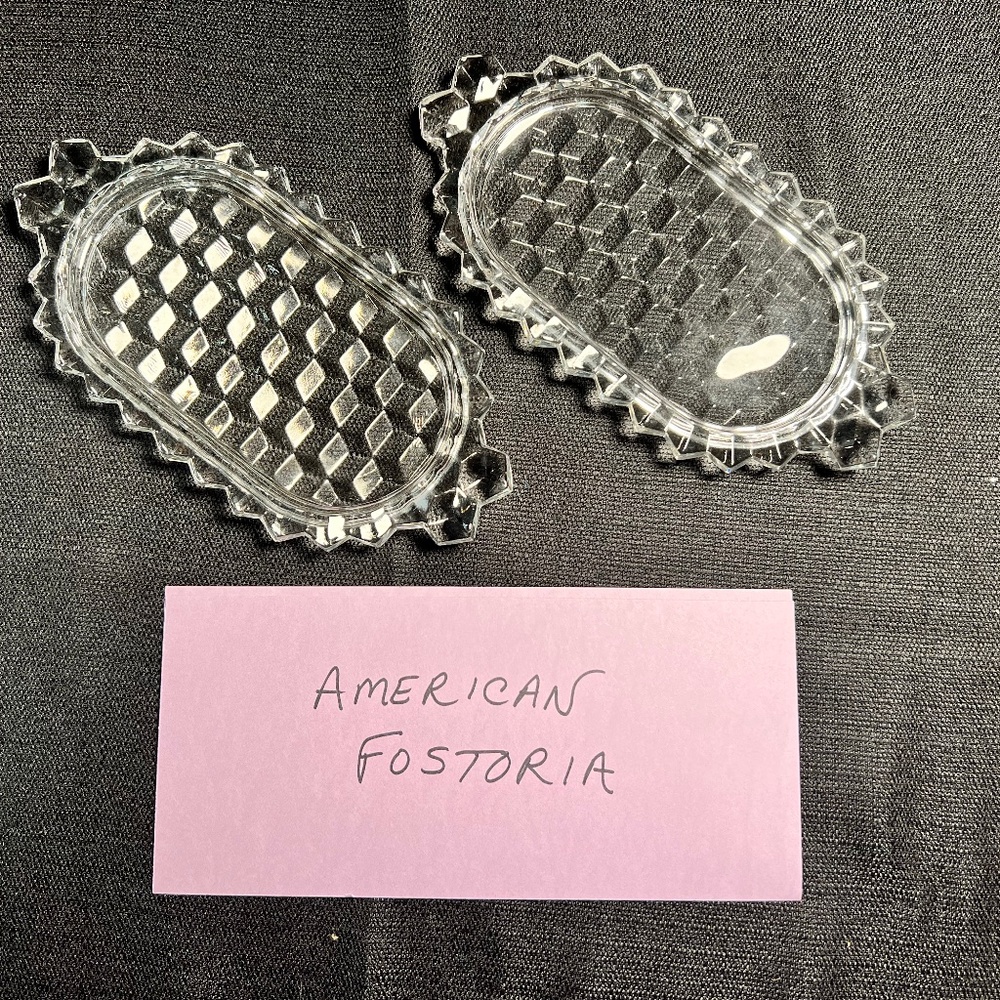 American Fostoria Crystal Butter Trays